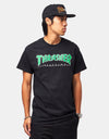 Thrasher Outlined T-Shirt - Black (White/Green)