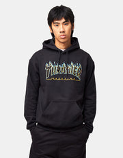 Thrasher Flame Pullover Hoodie - Black (Blue/Orange)