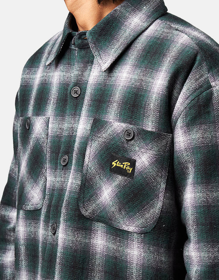 Stan Ray Quilted Plaid Overshirt - Green