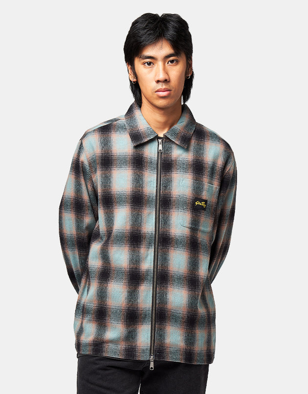 Stan Ray Zip Shirt - Blue/Pink Check