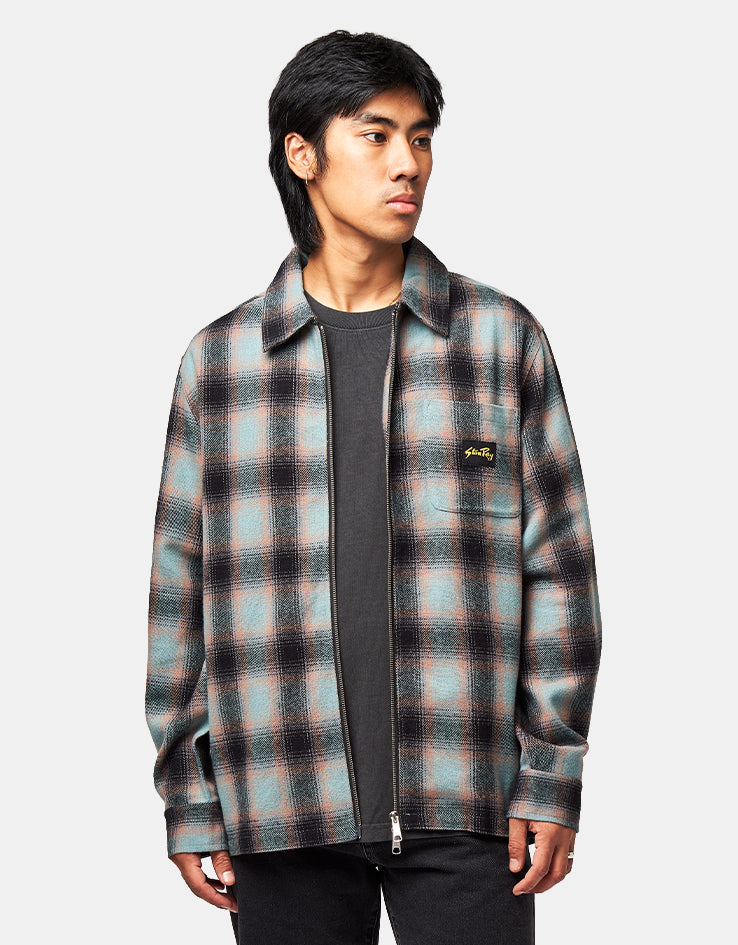 Stan Ray Zip Shirt - Blue/Pink Check