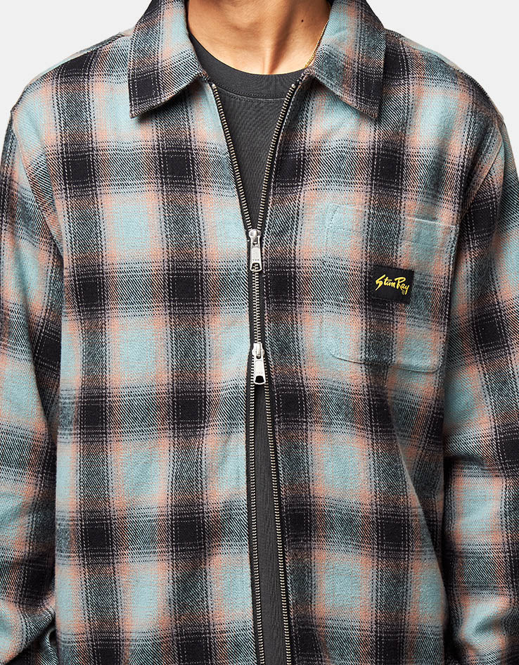 Stan Ray Zip Shirt - Blue/Pink Check