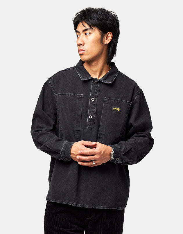 Stan Ray Painters Pop Over L/S Shirt - Washed Black