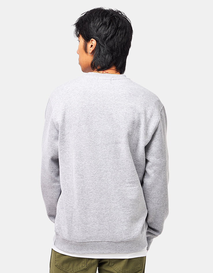 Stan Ray Chenille Patch Crew - Heather Grey/Pineneedle