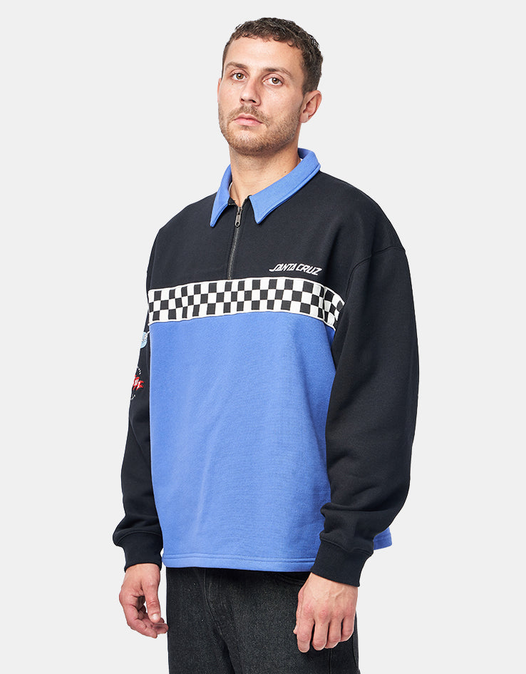 Santa Cruz Podium 1/4 Zip Crew - Black/Sapphire