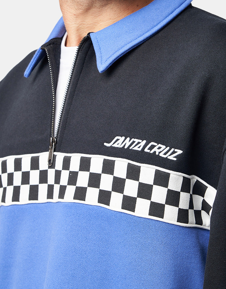 Santa Cruz Podium 1/4 Zip Crew - Black/Sapphire
