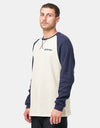 Santa Cruz Classic Strip L/S Waffle Raglan - Wax Paper/Midnight Blue