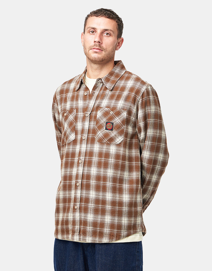 Santa Cruz Apex L/S Shirt - Brown Check