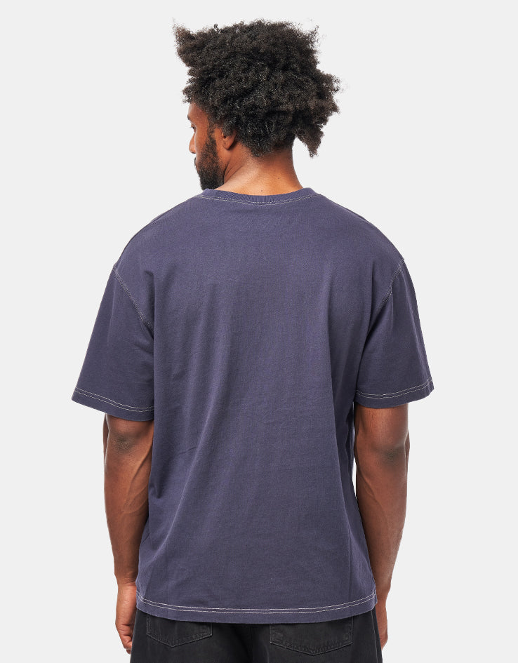 Pass Port Official Contrast T-Shirt - Washed Navy