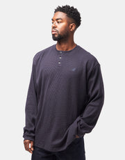 New Balance Numeric Waffle L/S Henley T-Shirt - Dark Knight