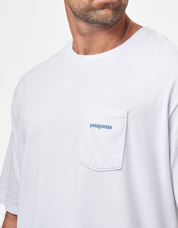 Patagonia Boardshort Logo Pocket Responsibili-Tee - White