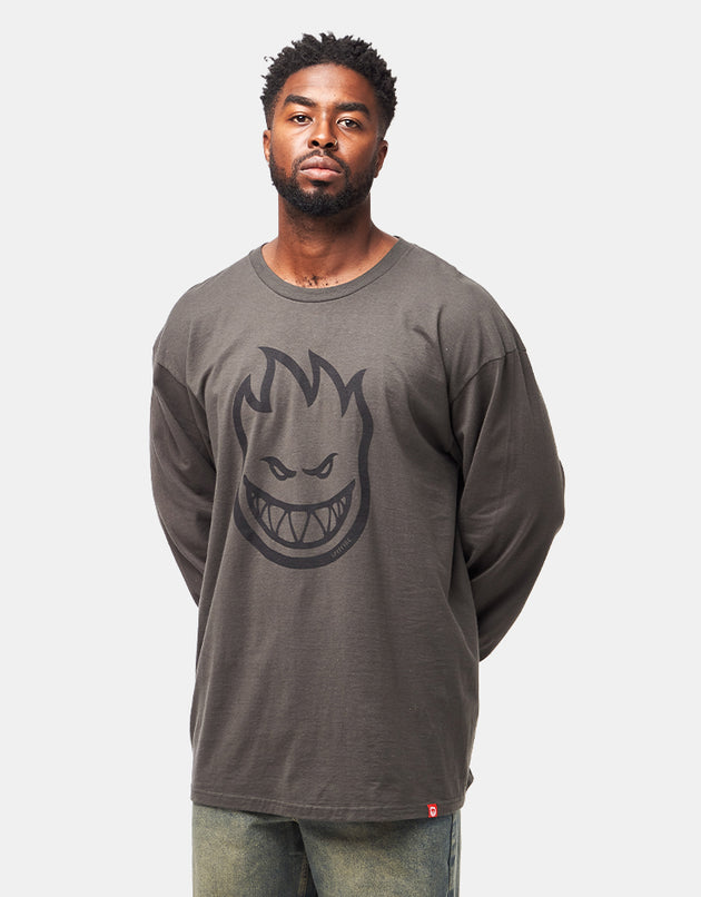 Spitfire Bighead L/S T-Shirt - Charcoal/Black
