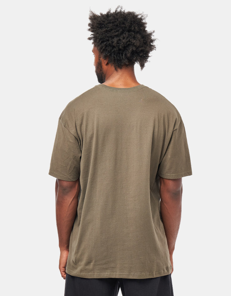 Spitfire Flame Out Bighead Fill T-Shirt - Military Green/Red