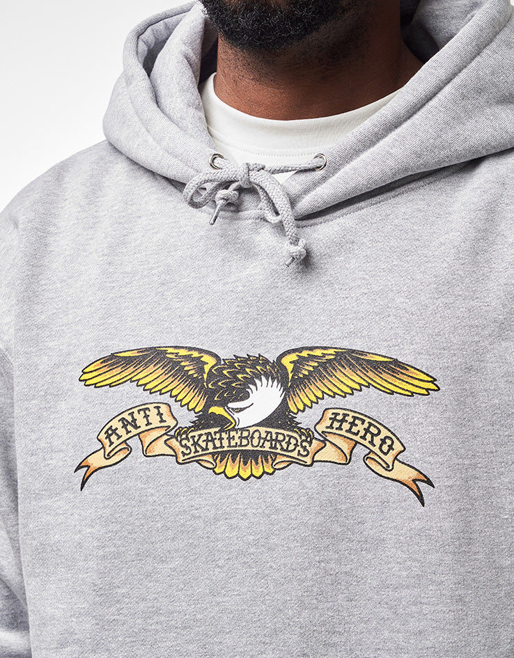 Anti Hero Eagle Pullover Hoodie - Heather Grey/Black