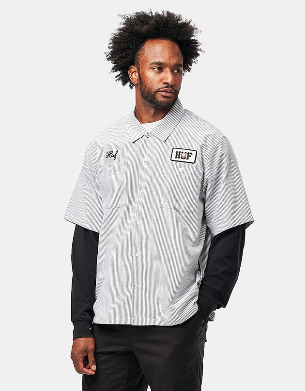 HUF x Spitfire Union Work Shirt - Black/White
