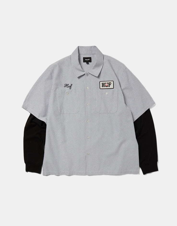 HUF x Spitfire Union Work Shirt - Black/White
