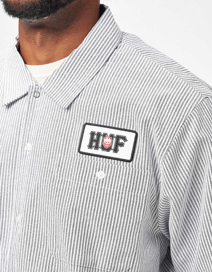 HUF x Spitfire Union Work Shirt - Black/White