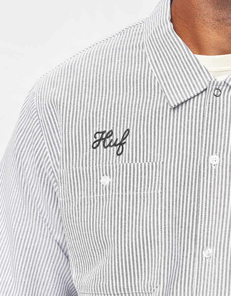 HUF x Spitfire Union Work Shirt - Black/White