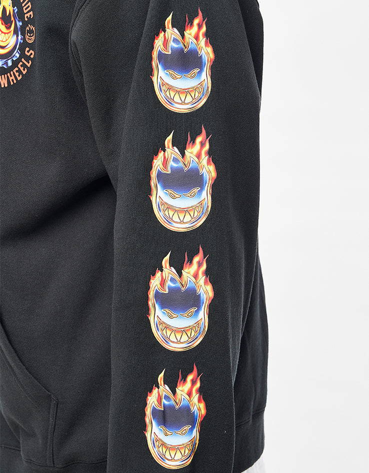 HUF x Spitfire Chrome Head Full Zip Hoodie - Black