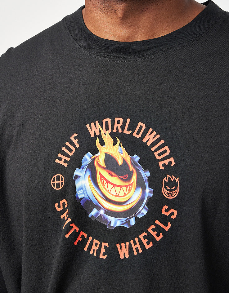 HUF x Spitfire Chrome Head L/S T-Shirt - Black