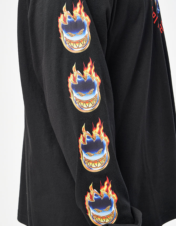 HUF x Spitfire Chrome Head L/S T-Shirt - Black