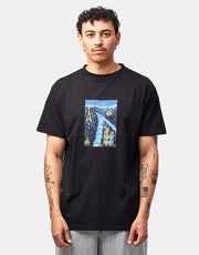 Magenta Airline T-Shirt -  Black