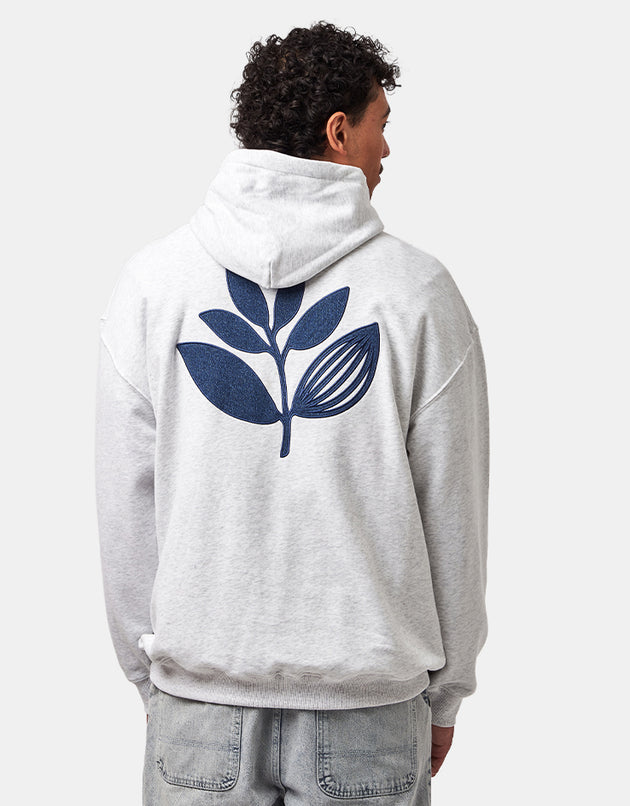Magenta Denim Plant Pullover Hoodie - Ash