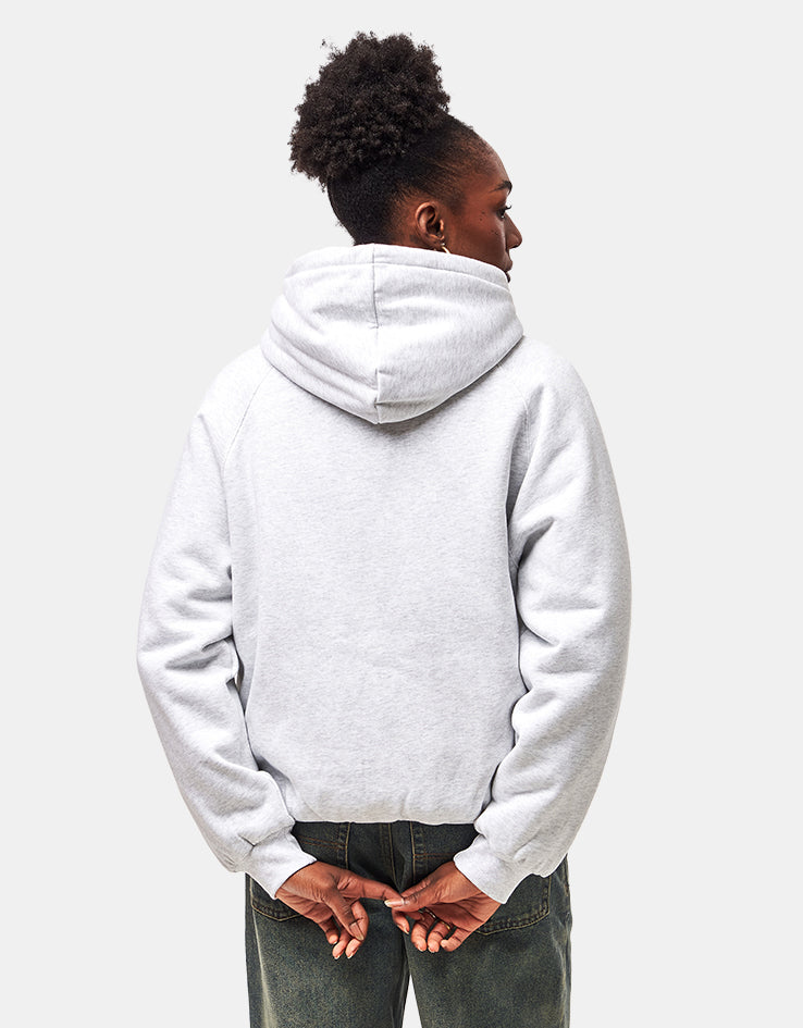 Butter Goods Plaid Lined Zip-Thru Hoodie - Ash