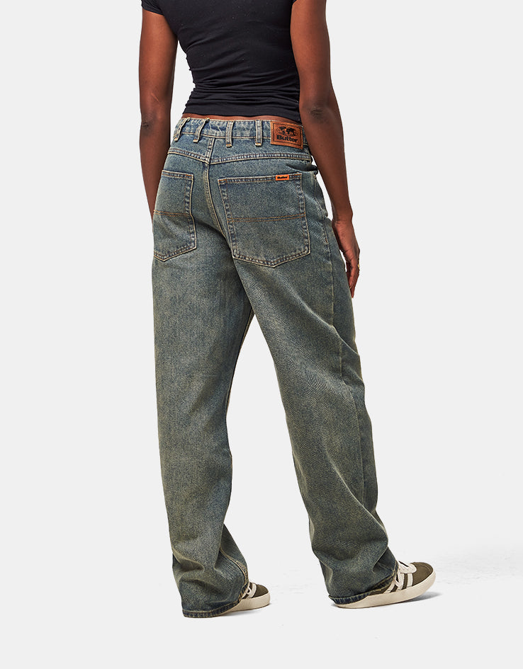 Butter Goods Relaxed Denim Jeans - Distressed Mid Blue