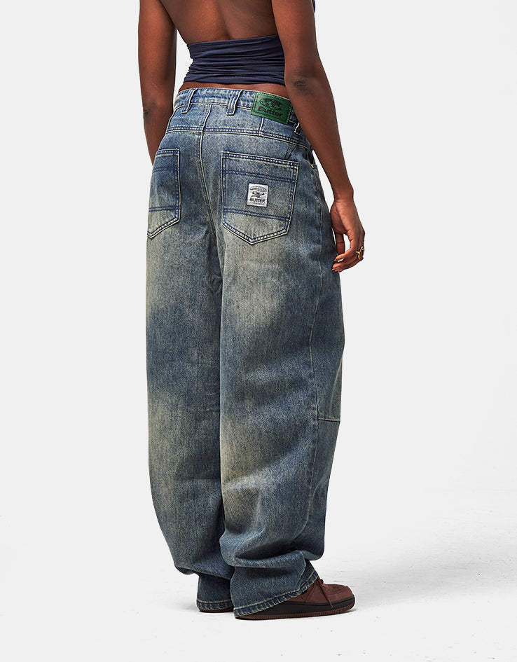 Butter Goods Wide Cut Denim Jeans - Faded Work Blue