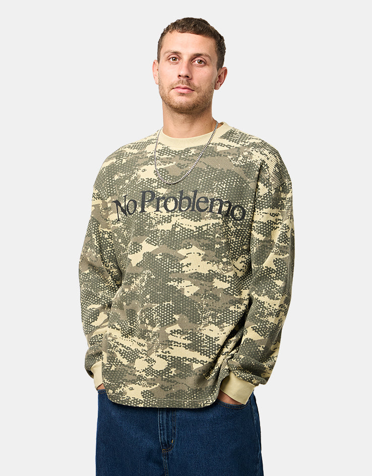 No Problemo Forest Waffle L/S T-Shirt - Sand