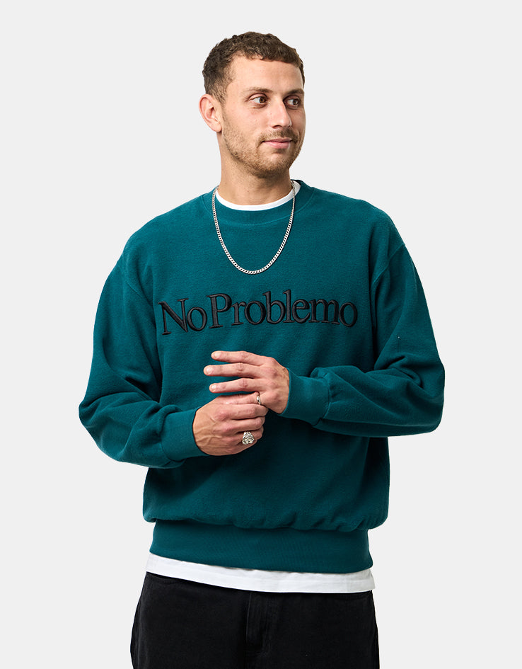 No Problemo Reverse Fleece Sweatshirt - Teal