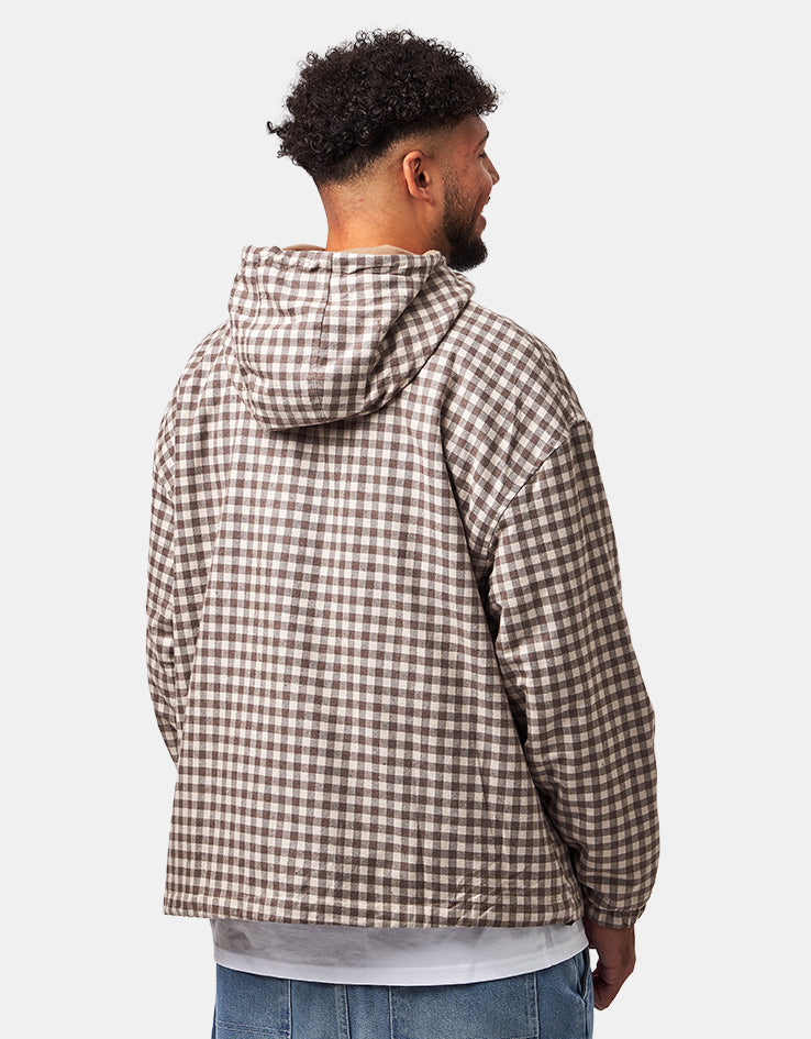 Route One Fleece Lined Cotton Jacket - Ecru Plaid