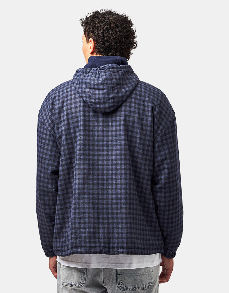 Route One Fleece Lined Cotton Jacket - Navy Plaid
