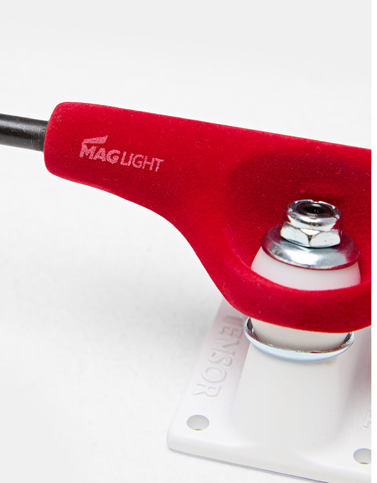 Tensor Mag Light 5.25 Velvet Skateboard Trucks - Red/White (Pair)