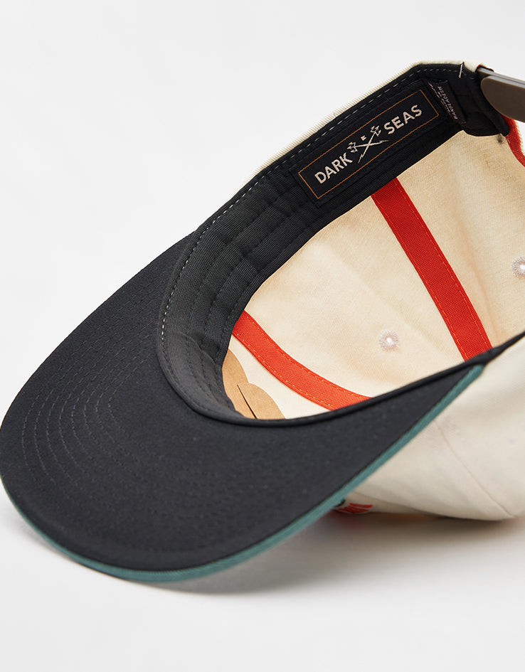 Dark Seas Harvest 6 Panel Cap - Off White/Green