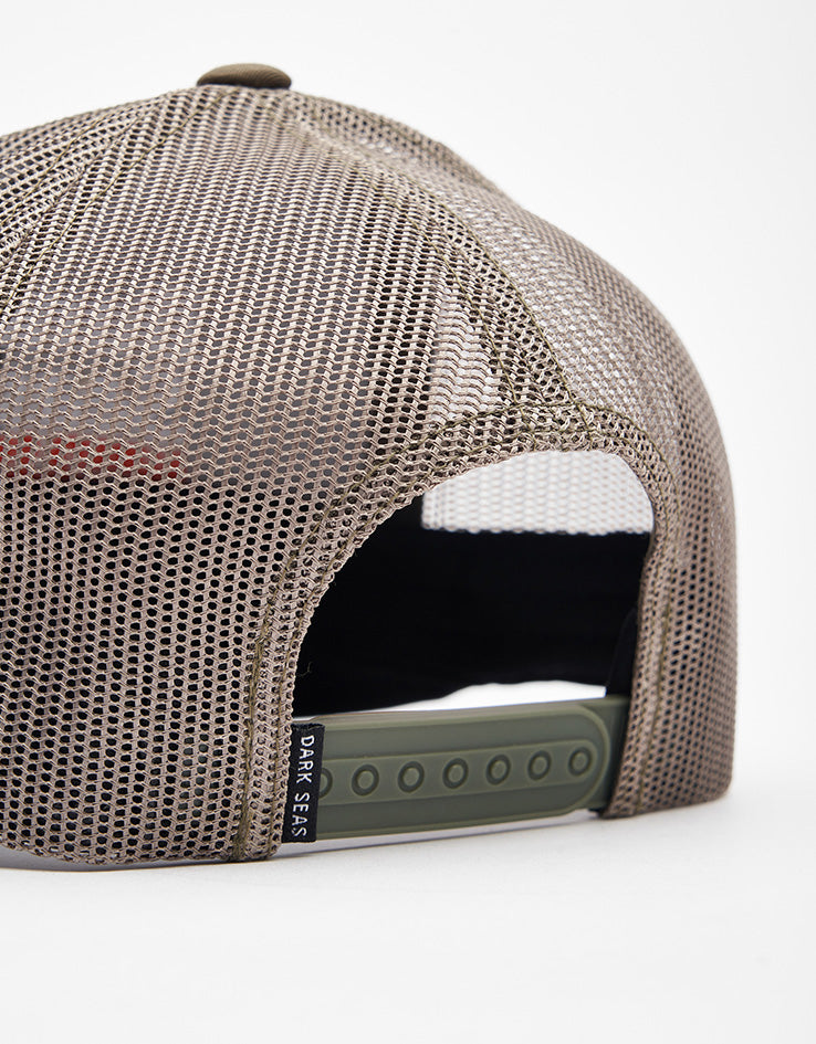 Dark Seas Bucked Trucker Cap - Olive/Camo