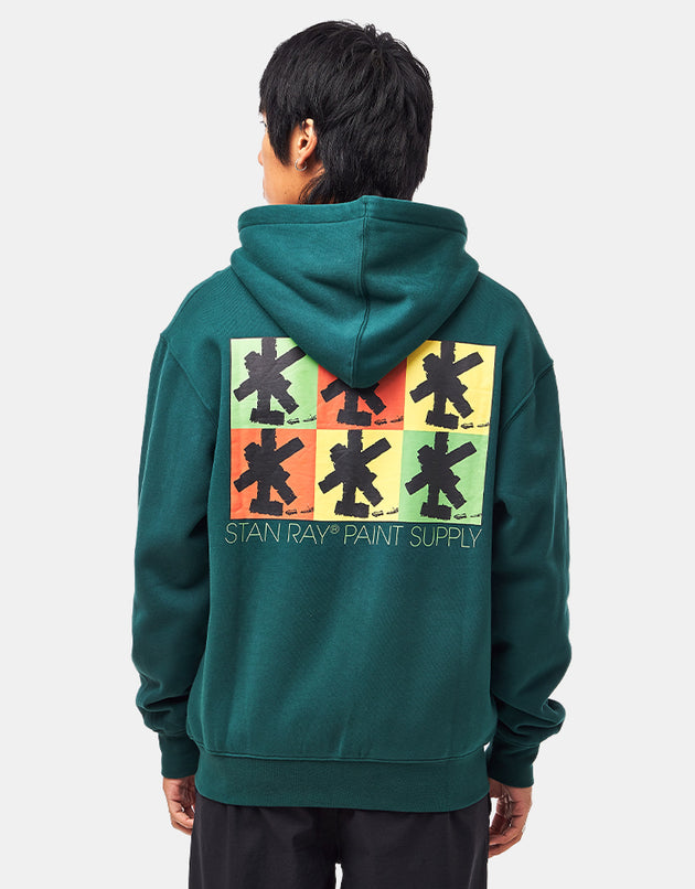 Stan Ray Brush Squares Zip Hoodie - Botanical Green
