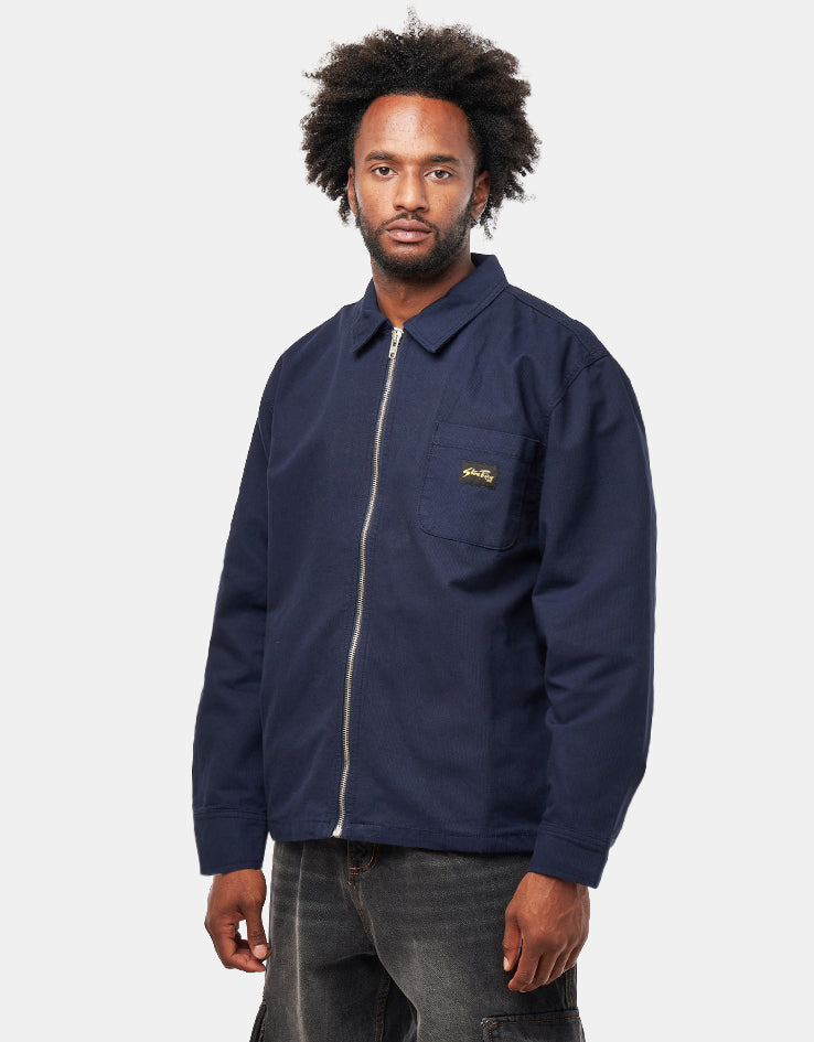 Stan Ray Zip Shirt  - Navy Bedford