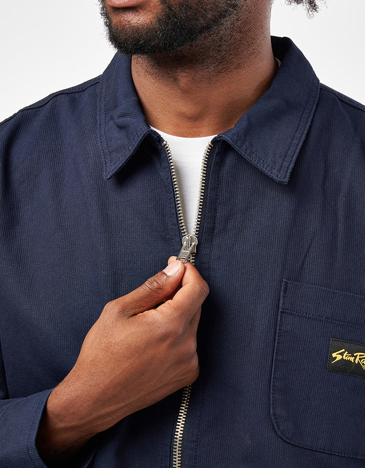 Stan Ray Zip Shirt  - Navy Bedford