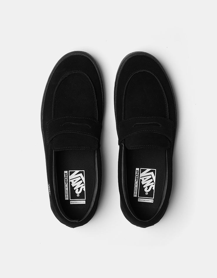 Vans Skate Loafer Suede Shoes - Black/Black