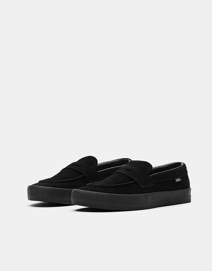 Vans Skate Loafer Suede Shoes - Black/Black