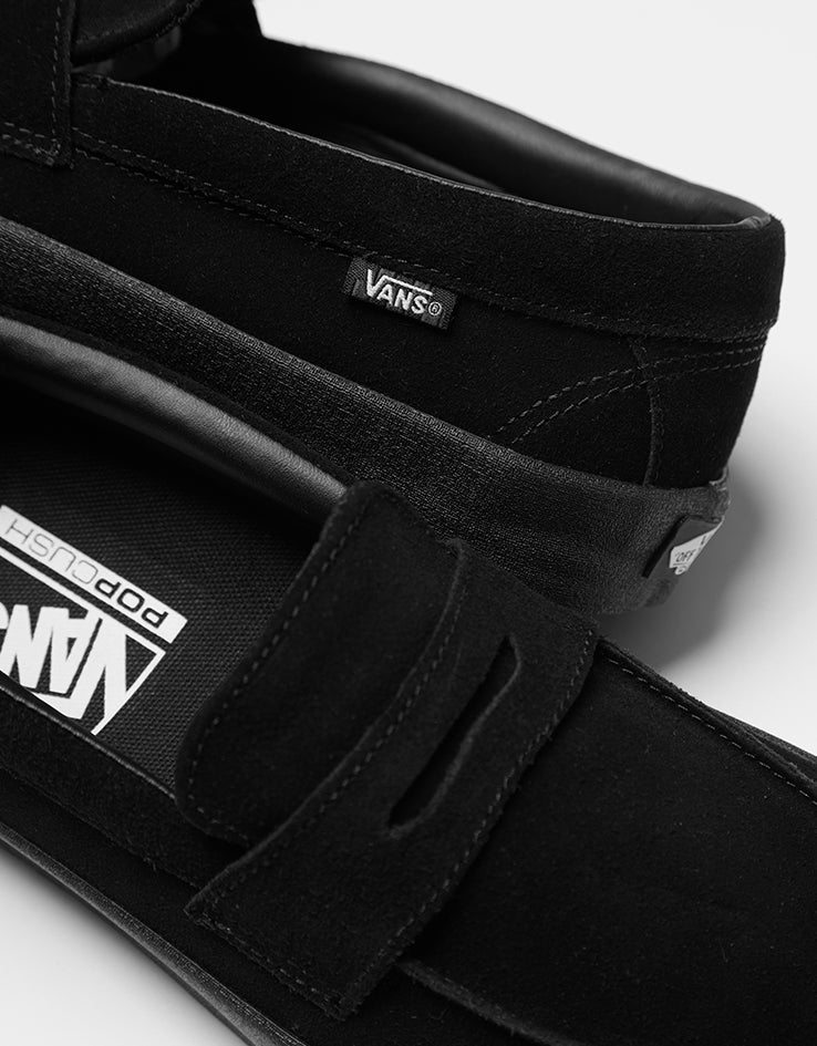 Vans Skate Loafer Suede Shoes - Black/Black