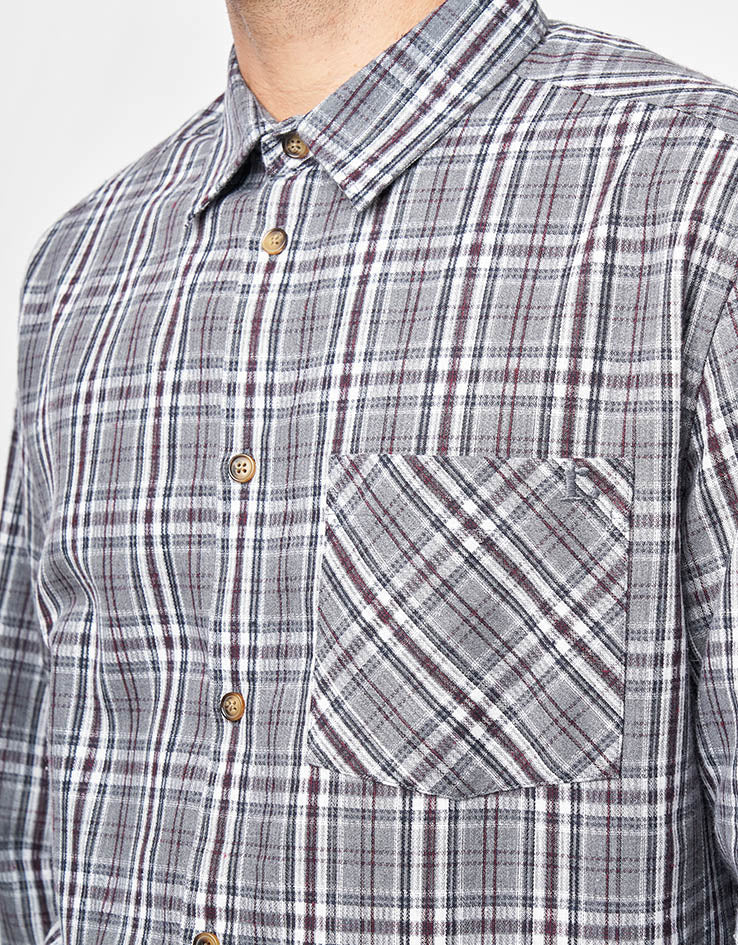 Route One Ballard L/S Shirt - Charcoal Check