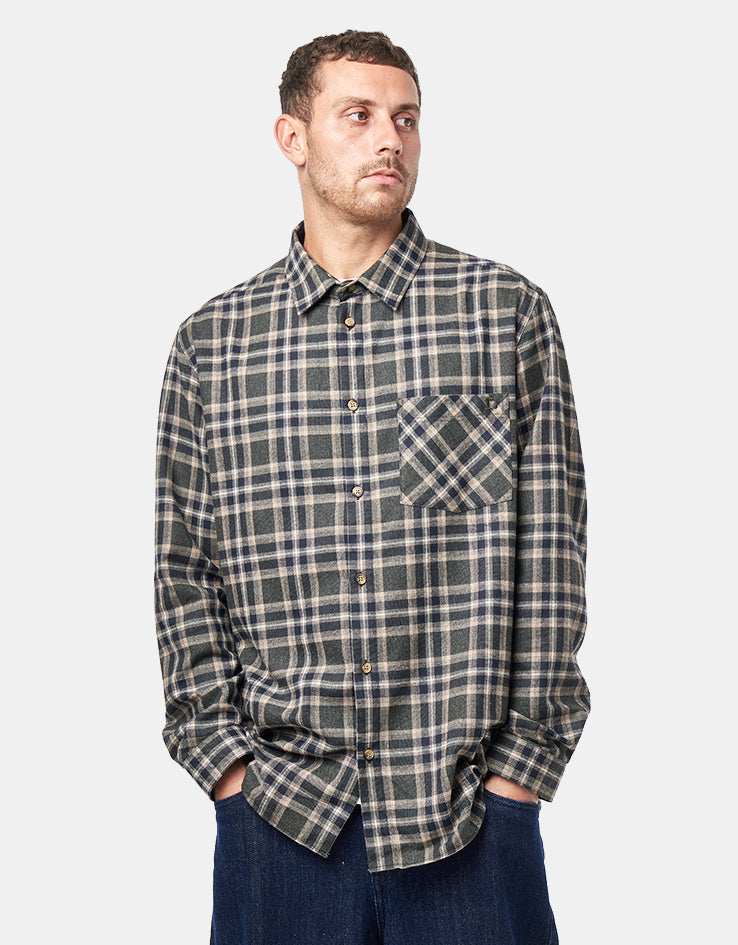 Route One Ballard L/S Shirt - Black Check