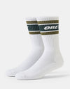 Obey Cooper II Crew Socks - White / Rosin