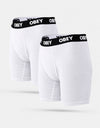 Obey Established Work 2 Pack Boxer Shorts - White