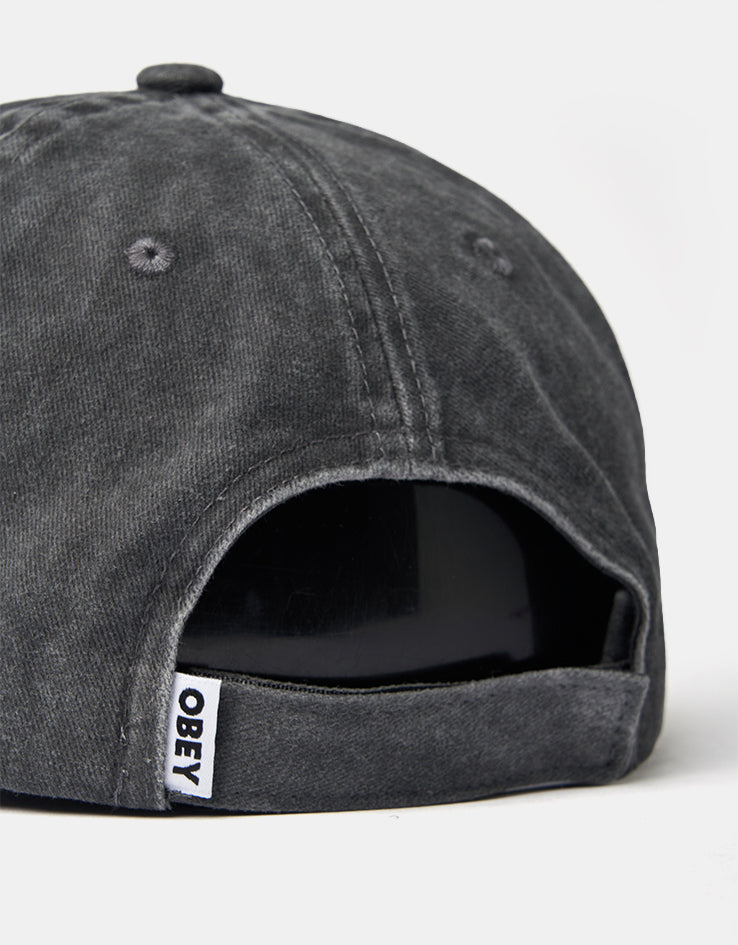 Obey Pigment Static 6 Panel Velcro Back Cap - Pigment Black