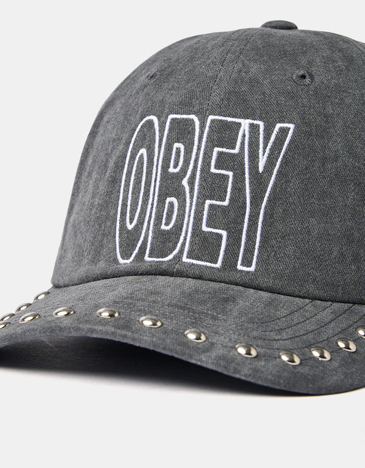 Obey Pigment Anti 6 Panel Velcro Back Cap - Pigment Black