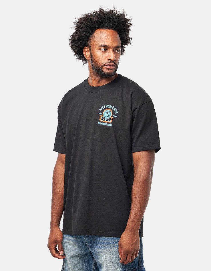 Obey Vicious Circle T-Shirt - Black
